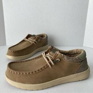 Hey Dude Paul Slip-on Shoe in Nut Brown/Tan Faux Leather Men’s 7